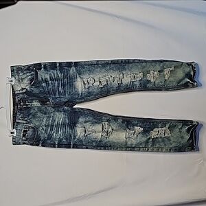 Hard Candy men's distressed destroyed acid washed jeans sz 38